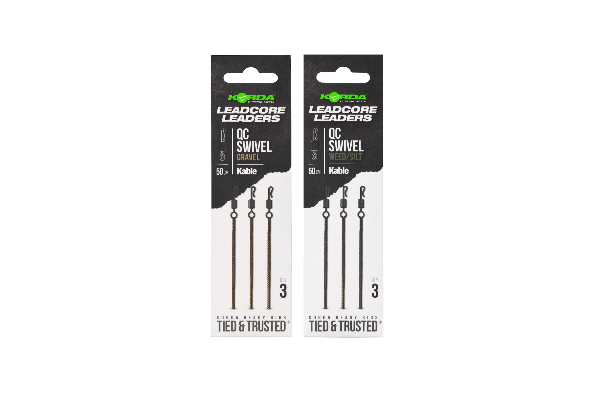 Korda Kable Leadcore Leaders QC Swivel 50cm