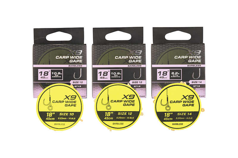 Matrix X9 Carp Wide Gape Band Rigs 18''